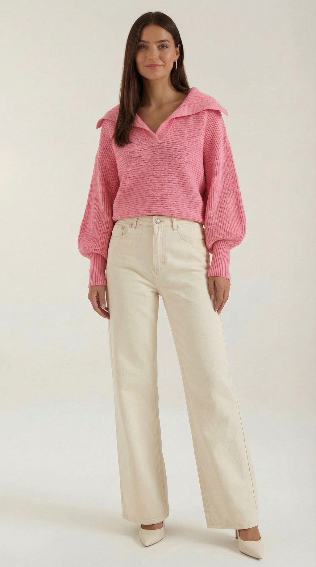 Pauline Collared Chunky Knit Sweater