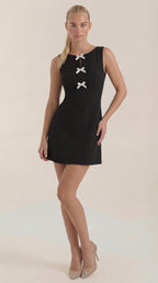 Priscilla Bow Detail Mini Dress