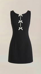 Priscilla Bow Detail Mini Dress
