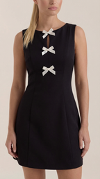 Priscilla Bow Detail Mini Dress