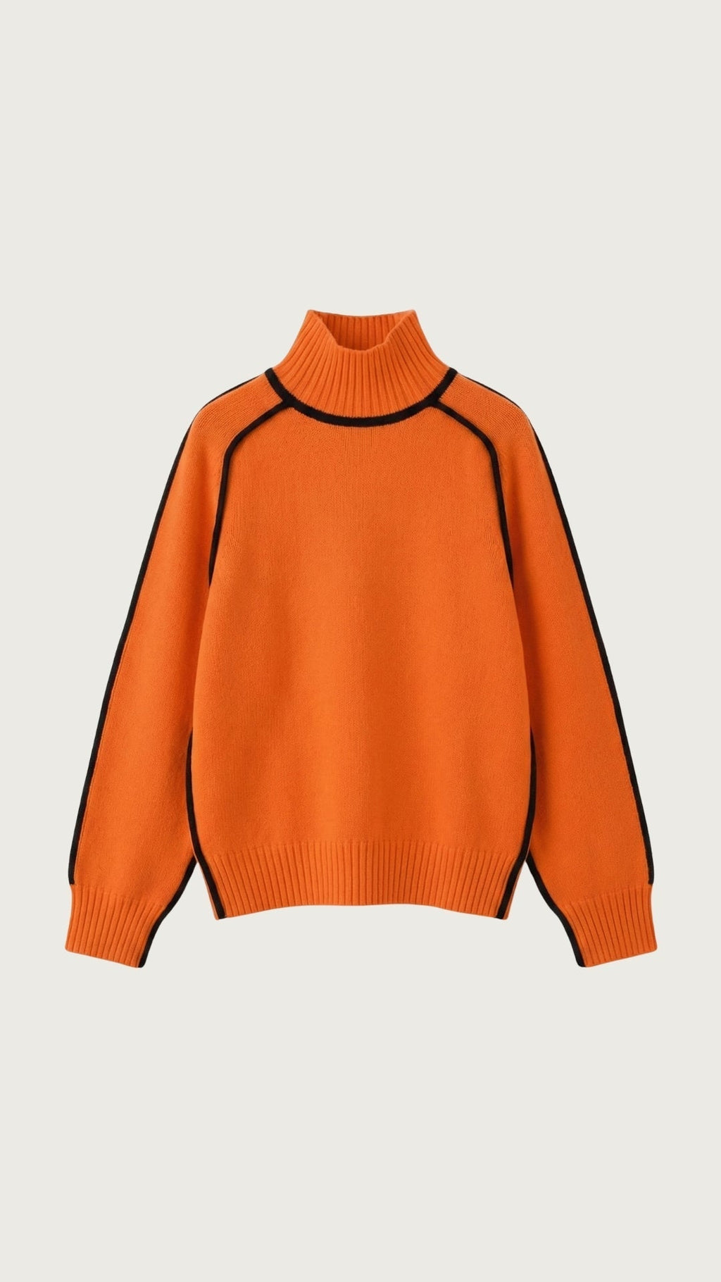 Rachel Contrast Piping High Neck Sweater