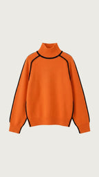 Rachel Contrast Piping High Neck Sweater