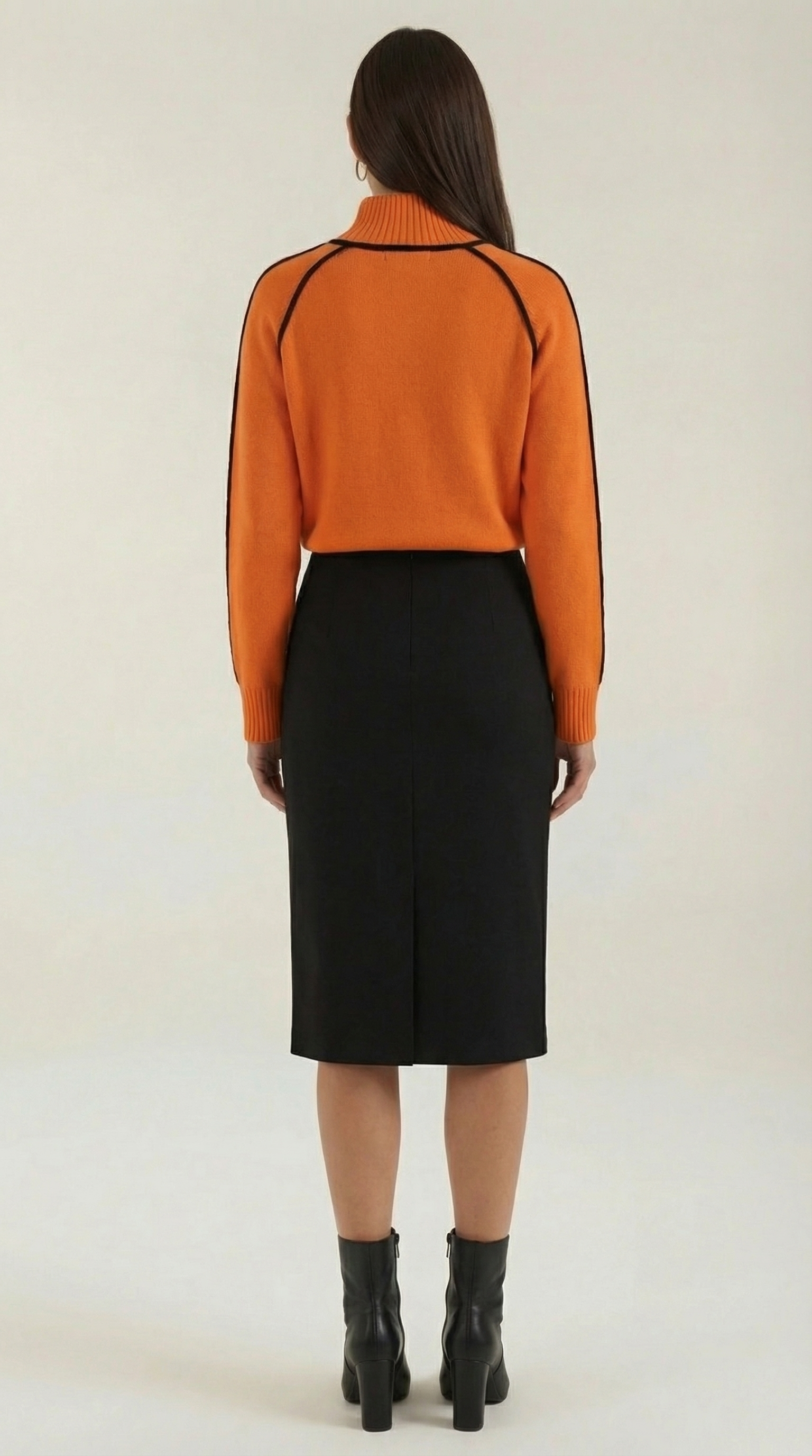 Rachel Contrast Piping High Neck Sweater