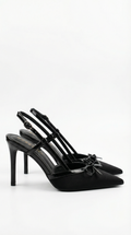 Rebecca Satin Bow Court Heels