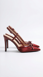 Rebecca Satin Bow Court Heels