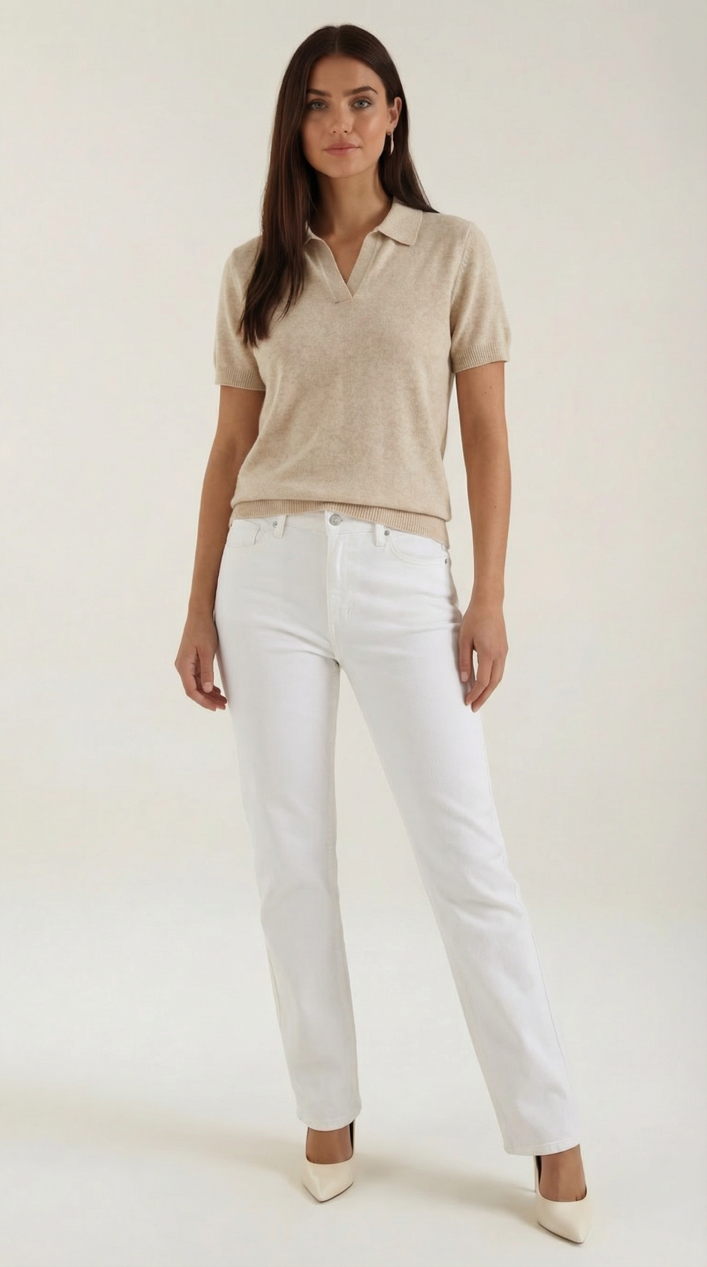 Rita Knitted Short-Sleeved Polo Top