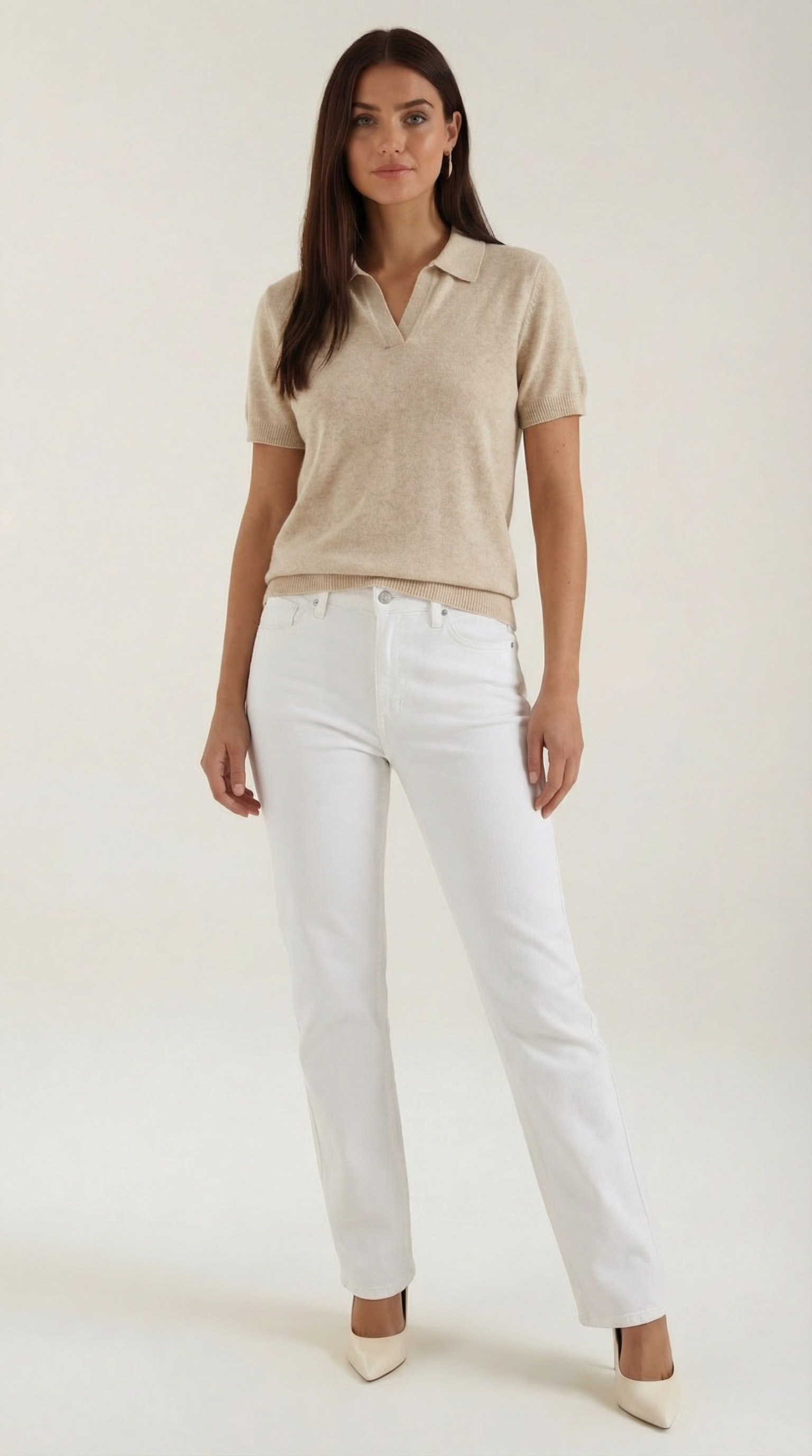 Rita Knitted Short-Sleeved Polo Top