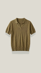 Rita Knitted Short-Sleeved Polo Top