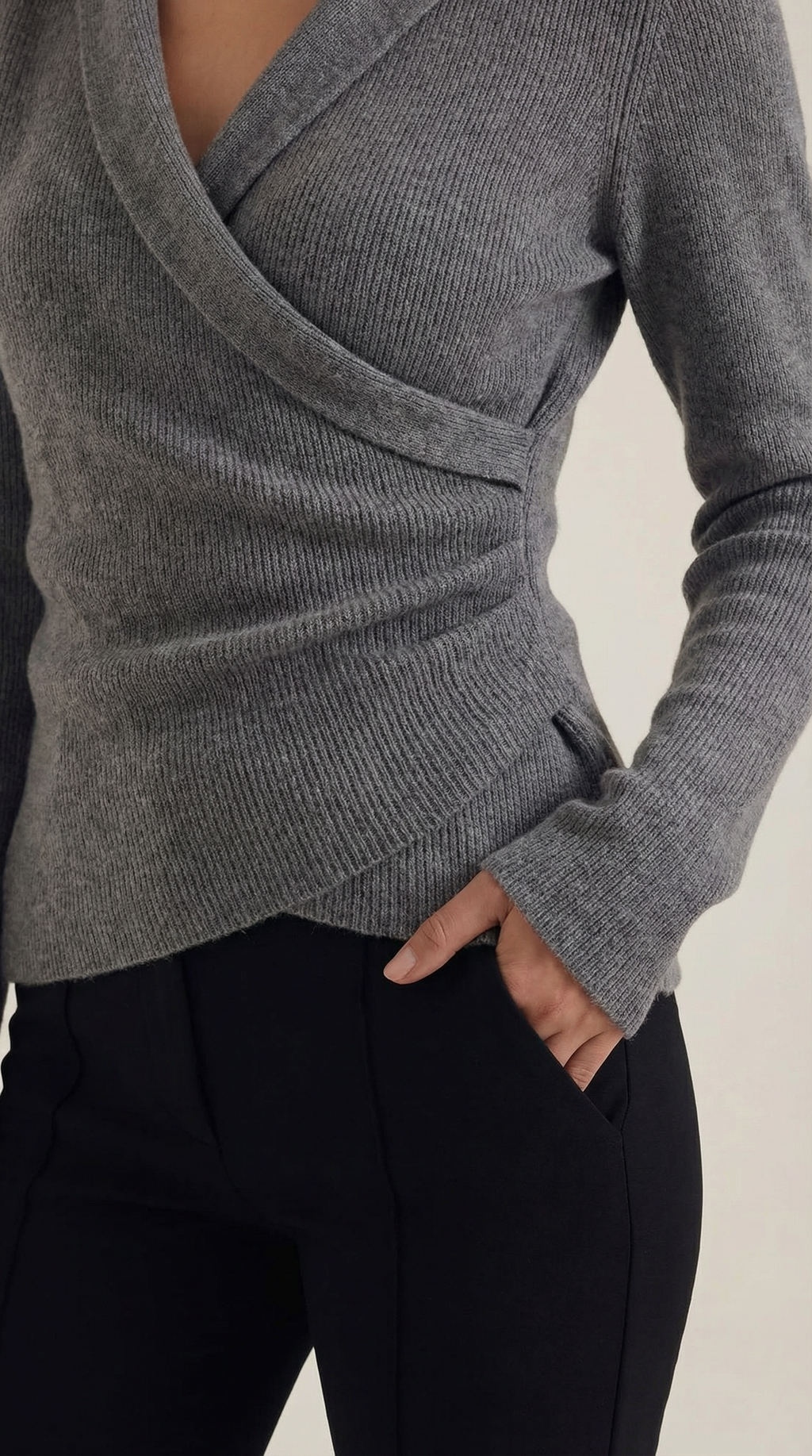 Sara Wrap Knit Sweater