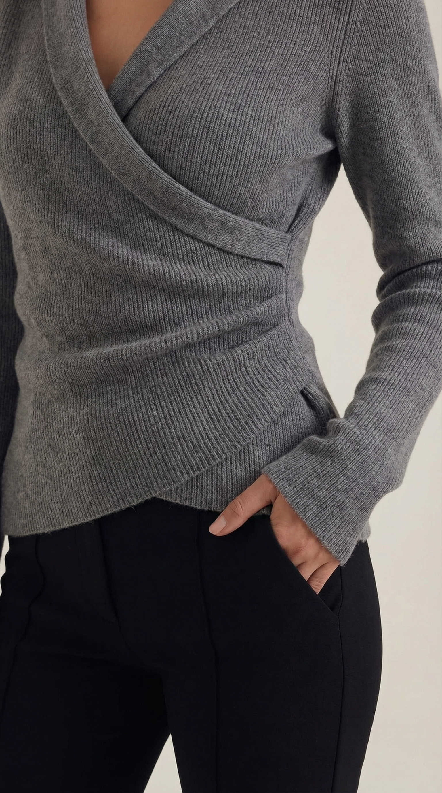 Sara Wrap Knit Sweater