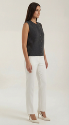 Sylvia Button-Down Knit Sweater Vest