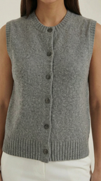 Sylvia Button-Down Knit Sweater Vest