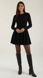 Tiffany Long Sleeve Flare Mini Dress