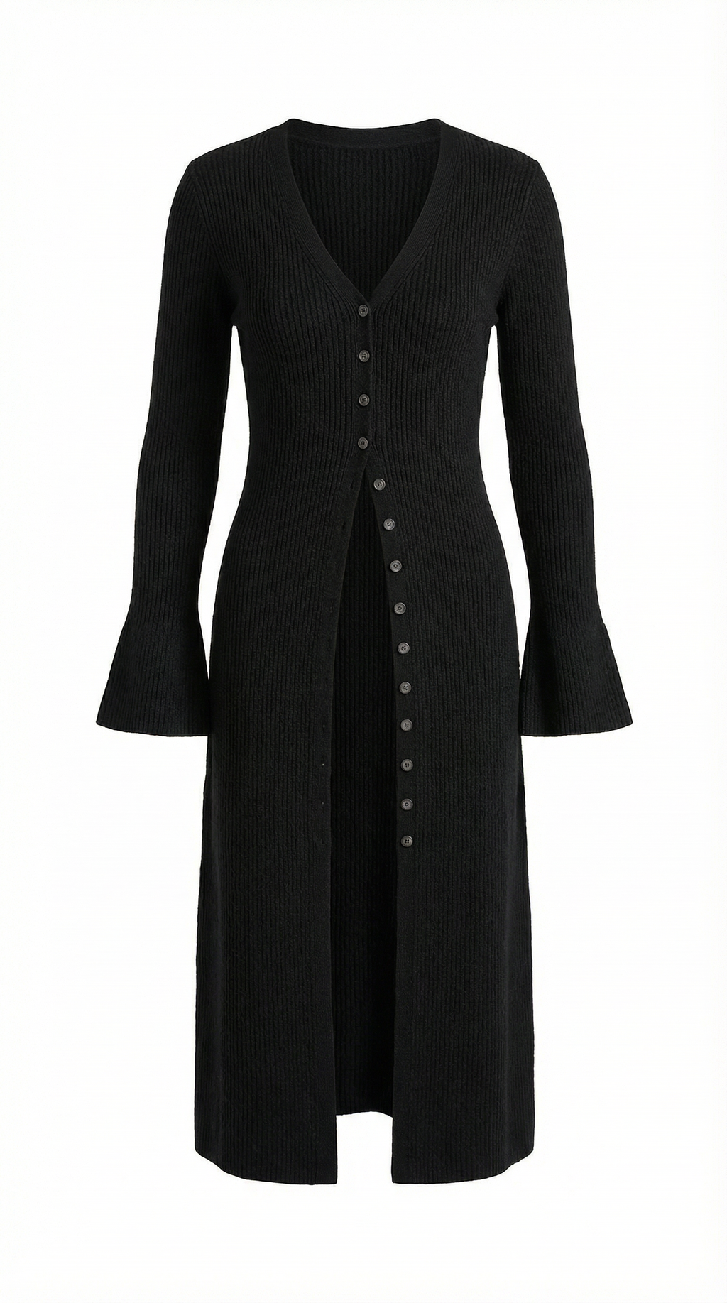 Valerie Ribbed V-Neck Maxi Cardigan