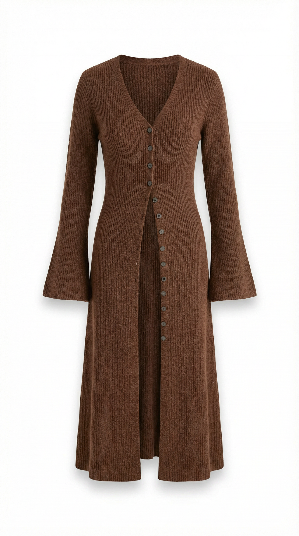 Valerie Ribbed V-Neck Maxi Cardigan