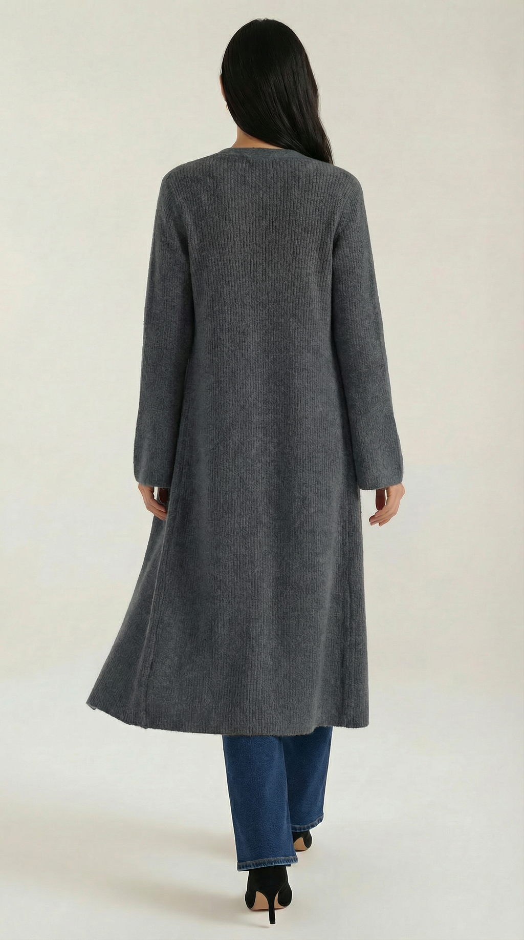 Valerie Ribbed V-Neck Maxi Cardigan