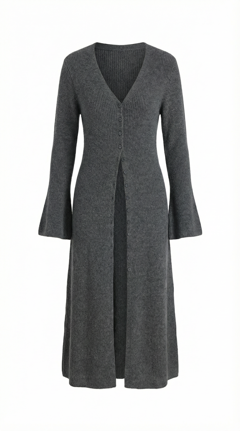 Valerie Ribbed V-Neck Maxi Cardigan