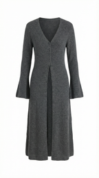 Valerie Ribbed V-Neck Maxi Cardigan
