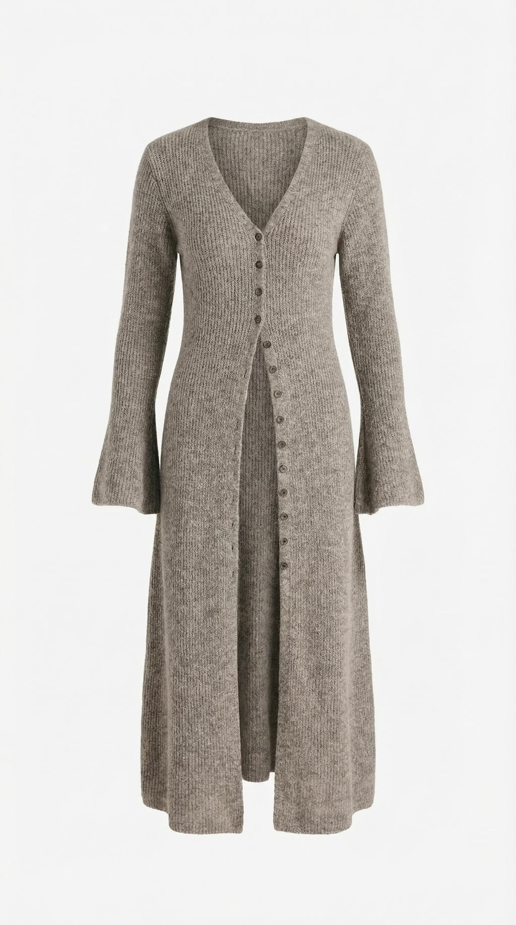 Valerie Ribbed V-Neck Maxi Cardigan