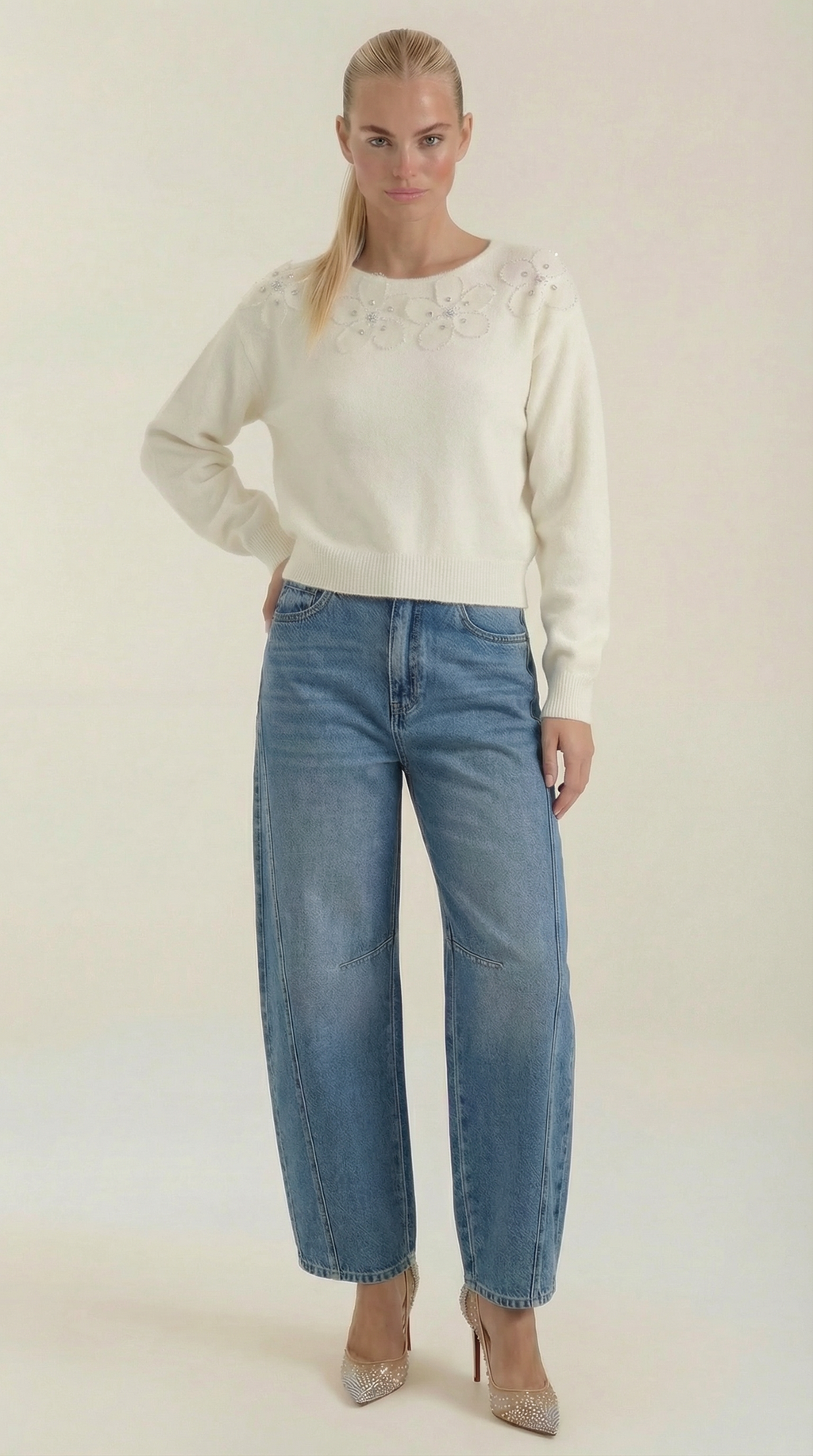 Vicki High-Waisted Barrel Leg Jeans