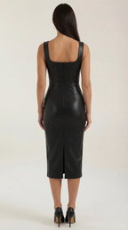 Yvonne Faux Leather Bodycon Dress