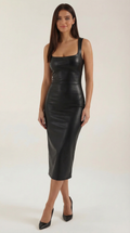 Yvonne Faux Leather Bodycon Dress