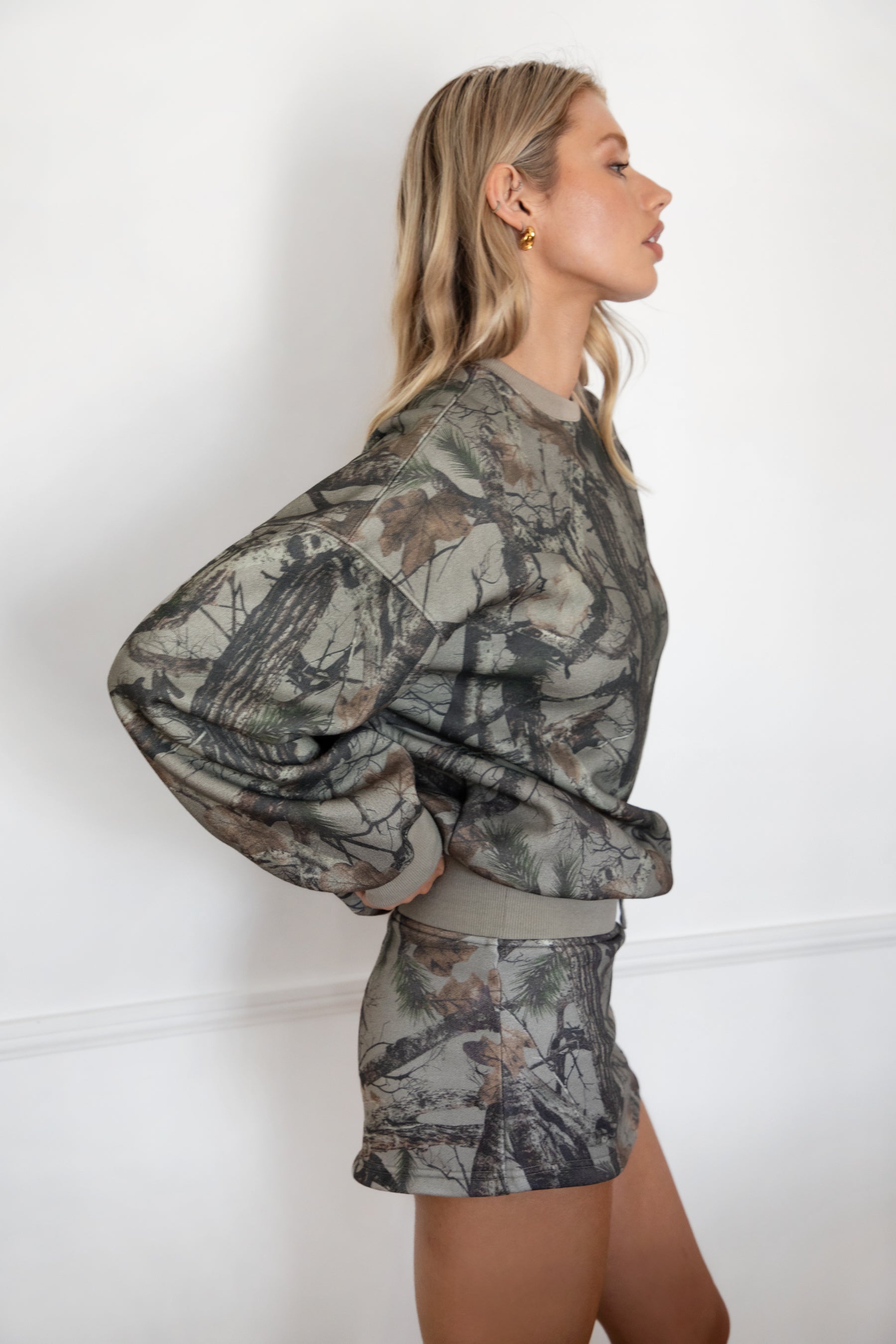 ELK Woodland Camo Cloud Fleece Mini Skirt