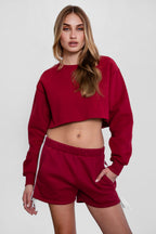 Sunni Plush Fleece Piping Detail Shorts
