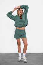 Sunni Plush Fleece Piping Detail Shorts
