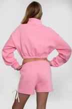 Sunni Plush Fleece Piping Detail Shorts