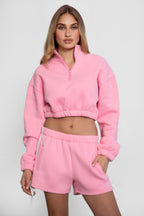 Sunni Plush Fleece Piping Detail Shorts