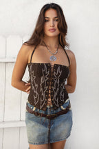 RAELYNN Embroidered Western Corset Top