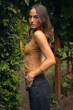 RIVIARA Stretch Suede Western Corset Top