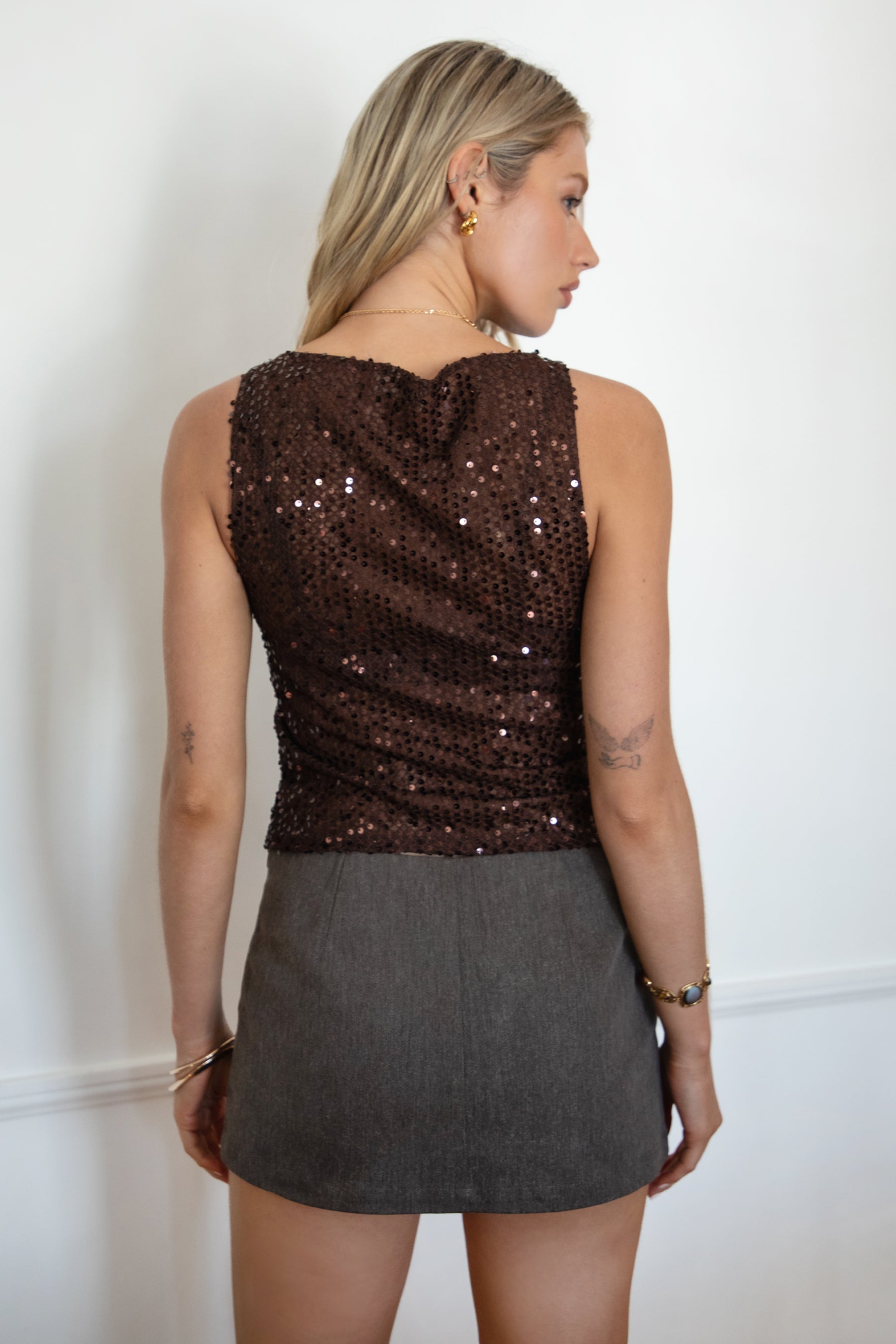 LIIMA Sheer Sequin Tank Top