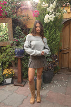 HAZE Wool Knit Off The Shoulder Sweater