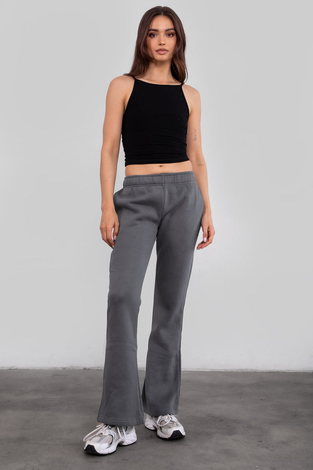 Jiya Plush Fleece Flare Sweat Pants