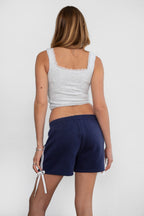Sunni Plush Fleece Piping Detail Shorts