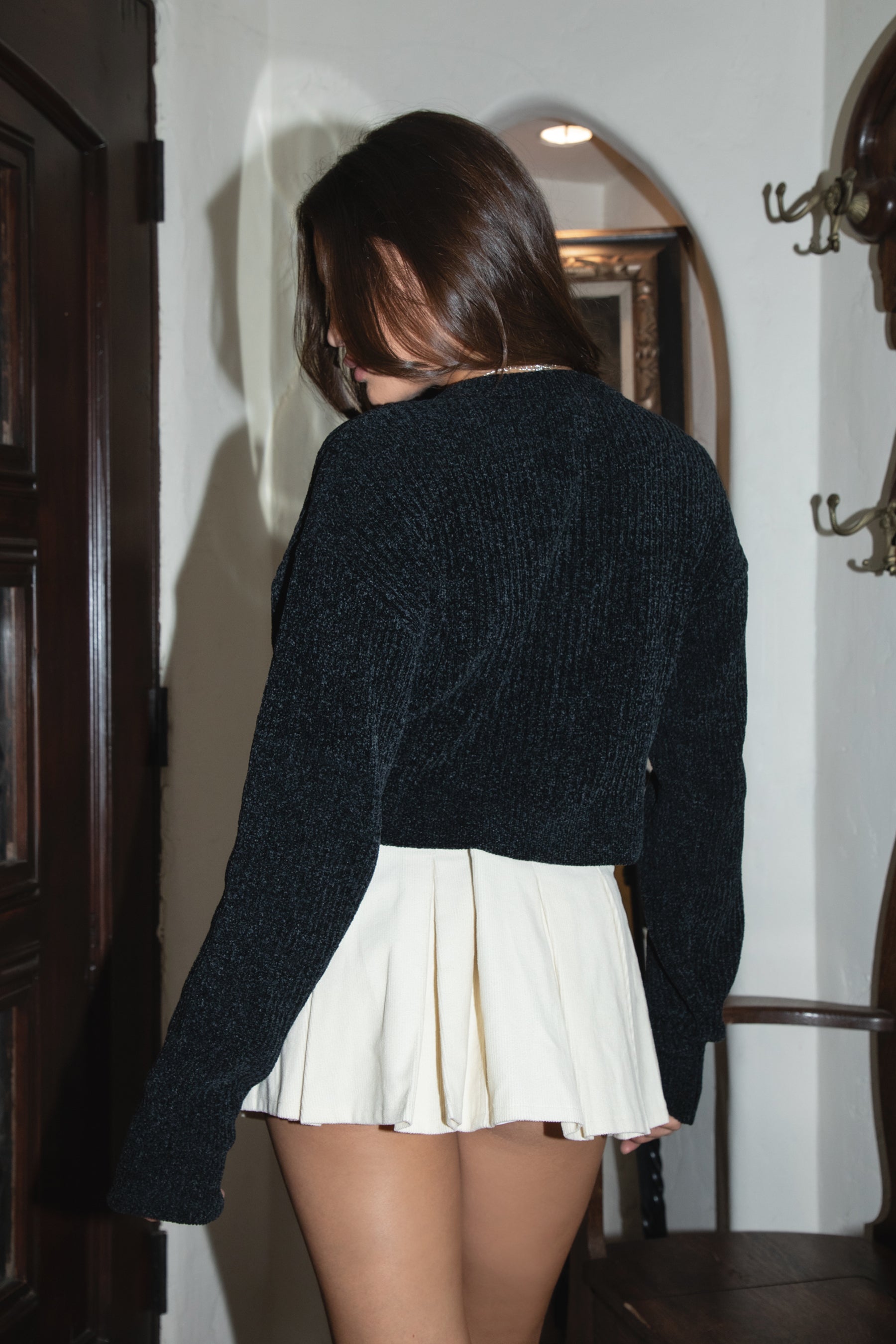 WILLOWEN Cardigan Sweater Knit Embroidered Cardigan