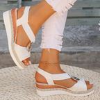 Stylish Women's Platform Wedge Sandals with Elastic Straps for Every Occasion